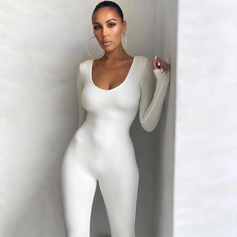 white fashionable jumpsuits on a model