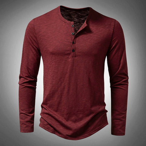 red plain long sleeve shirt on a 3D view